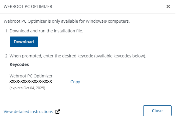 Installing Webroot PC Optimizer