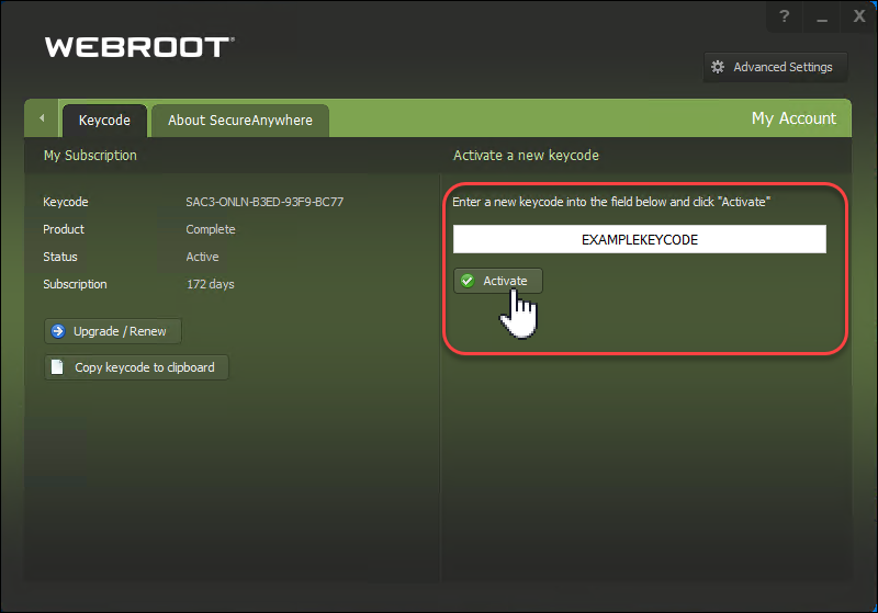 webroot secure anywhere my account