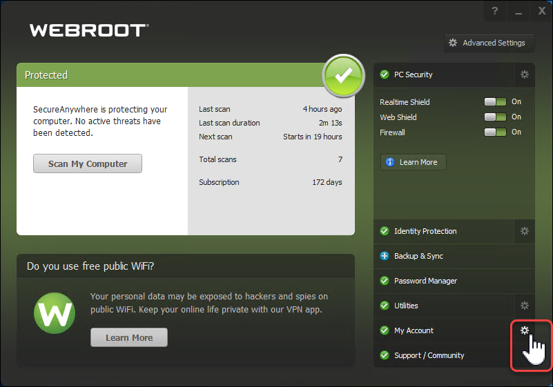 Hvor lang tid tar det å aktivere Webroot?