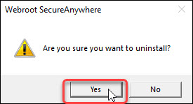 uninstall webroot secureanywhere windows 10