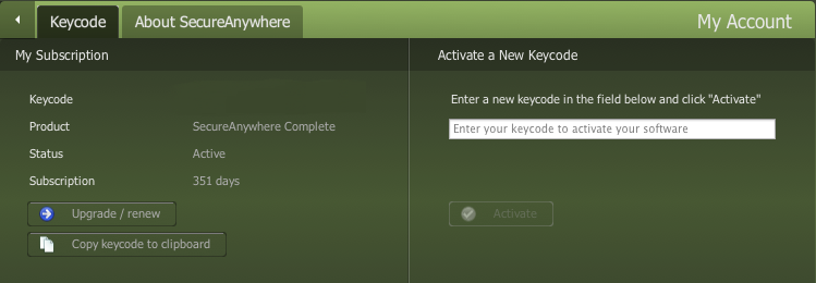enter webroot keycode on tablet samsumg